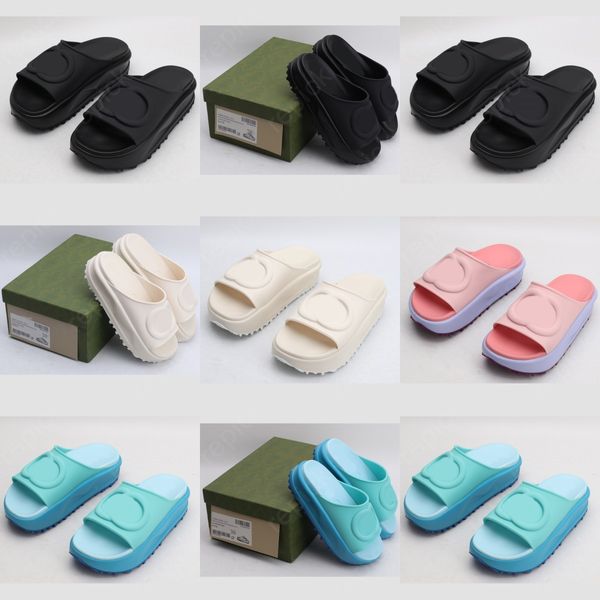 2023 trend thick bottom designer slipper sandal womans fashion high heel pantoufle sliders ladys summer indoor slippers outdoor nonslip flat, Black